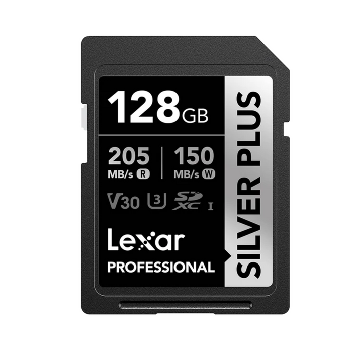 Lexar 128GB Professional UHS-I SDXC Memory Card (205MB/s, SILVER PLUS Series)