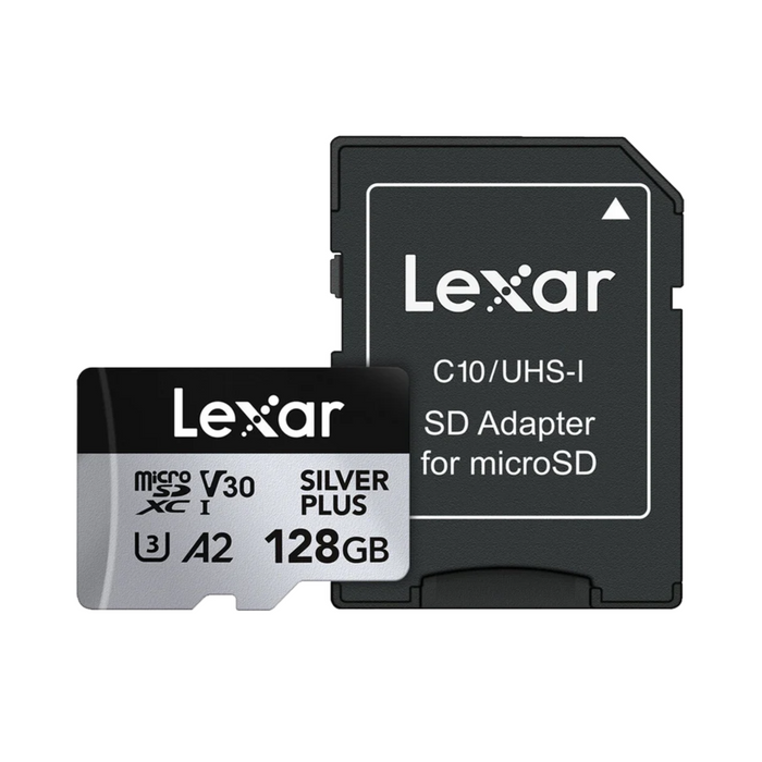 Lexar 128GB Professional UHS-I microSDXC Memory Card with SD Adapter (SILVER PLUS Series)