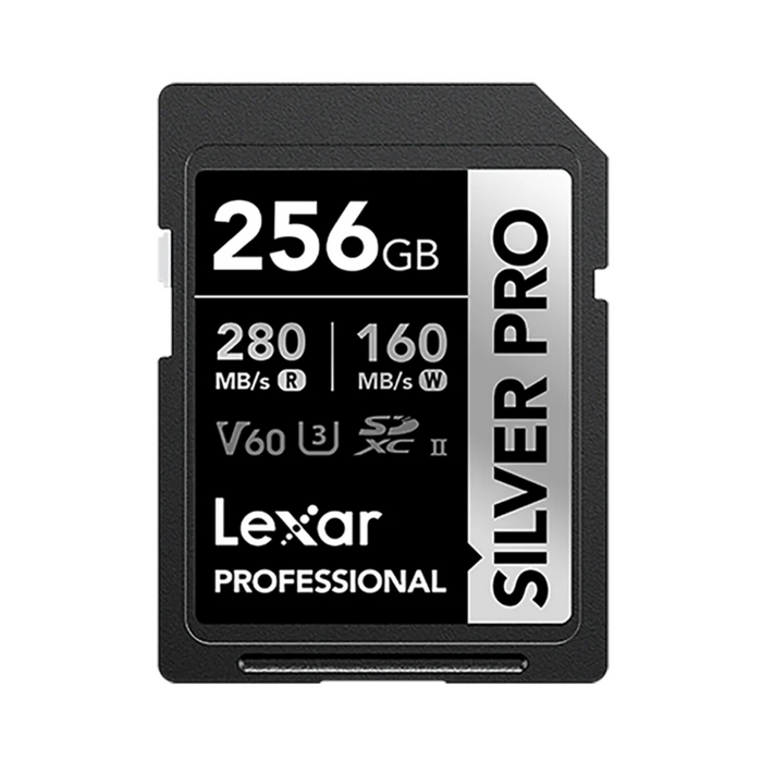 Lexar 256GB Professional UHS-II SDXC Memory Card (280MB/s, SILVER PRO Series)