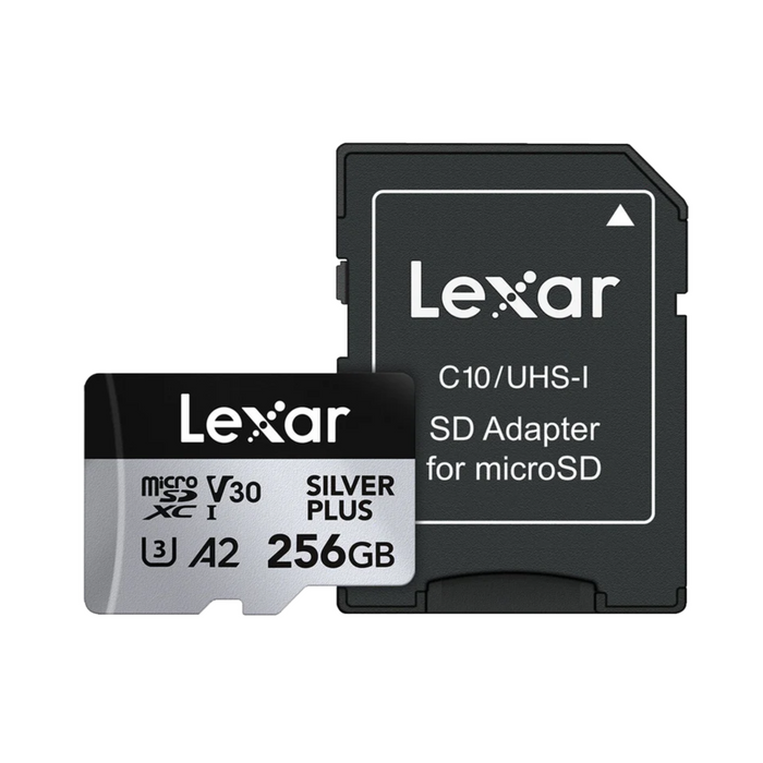 Lexar 256GB Professional 1066x UHS-I microSDXC Memory Card with SD Adapter (SILVER Series)